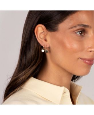 Solid Dangling Heart Huggie Earring 14K