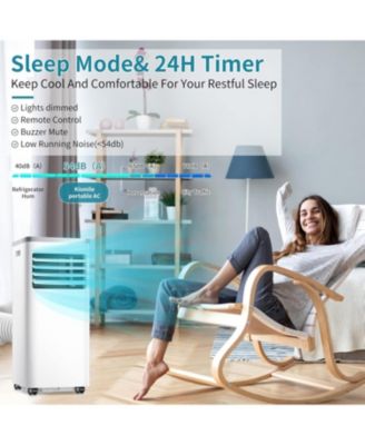 8,000 BTU Portable AC for Rooms up to 350 Sq.ft – Quiet, Remote Control, Digital Display, Easy Install Window Kit, Ideal for Home & Office