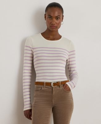 Lauren Ralph Lauren - Women's Striped Cotton Long-Sleeve Tee