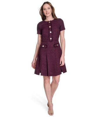 Tommy Hilfiger - Women's Round-Neck Fringe-Trim Dress