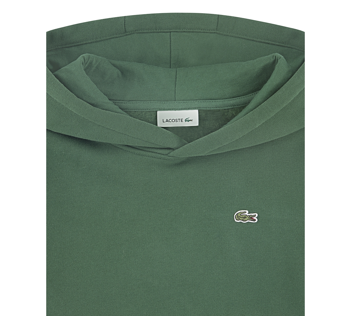 Lacoste Big Boys Core Fleece Pullover Hoodie In Green