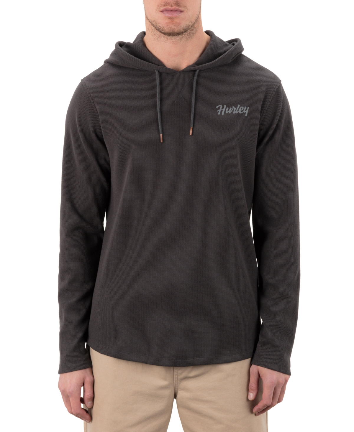 Men's Fairfax Thermal Hooded Long Sleeve Hoodie - Gray teal