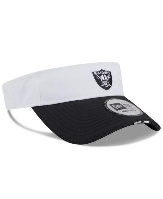 Men's White/Black Las Vegas Raiders 2025 NFL Training Camp Adjustable Visor Hat
