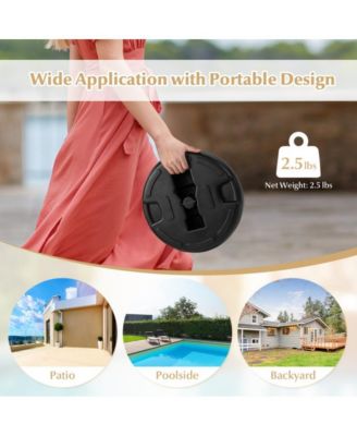 27 lbs Fillable Round Umbrella Base Stand for Yard Garden Poolside