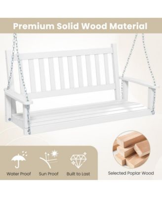 3-Person Wooden Outdoor Porch Swing with 800 lbs Weight Capacity