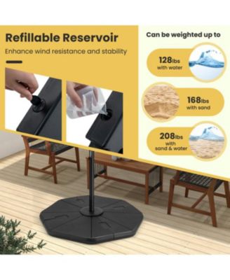 4-Piece Fillable Umbrella Base Stand for Garden Yard Poolside