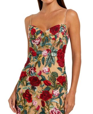 Women's Floral Embroidered Off The Shoulder Gown