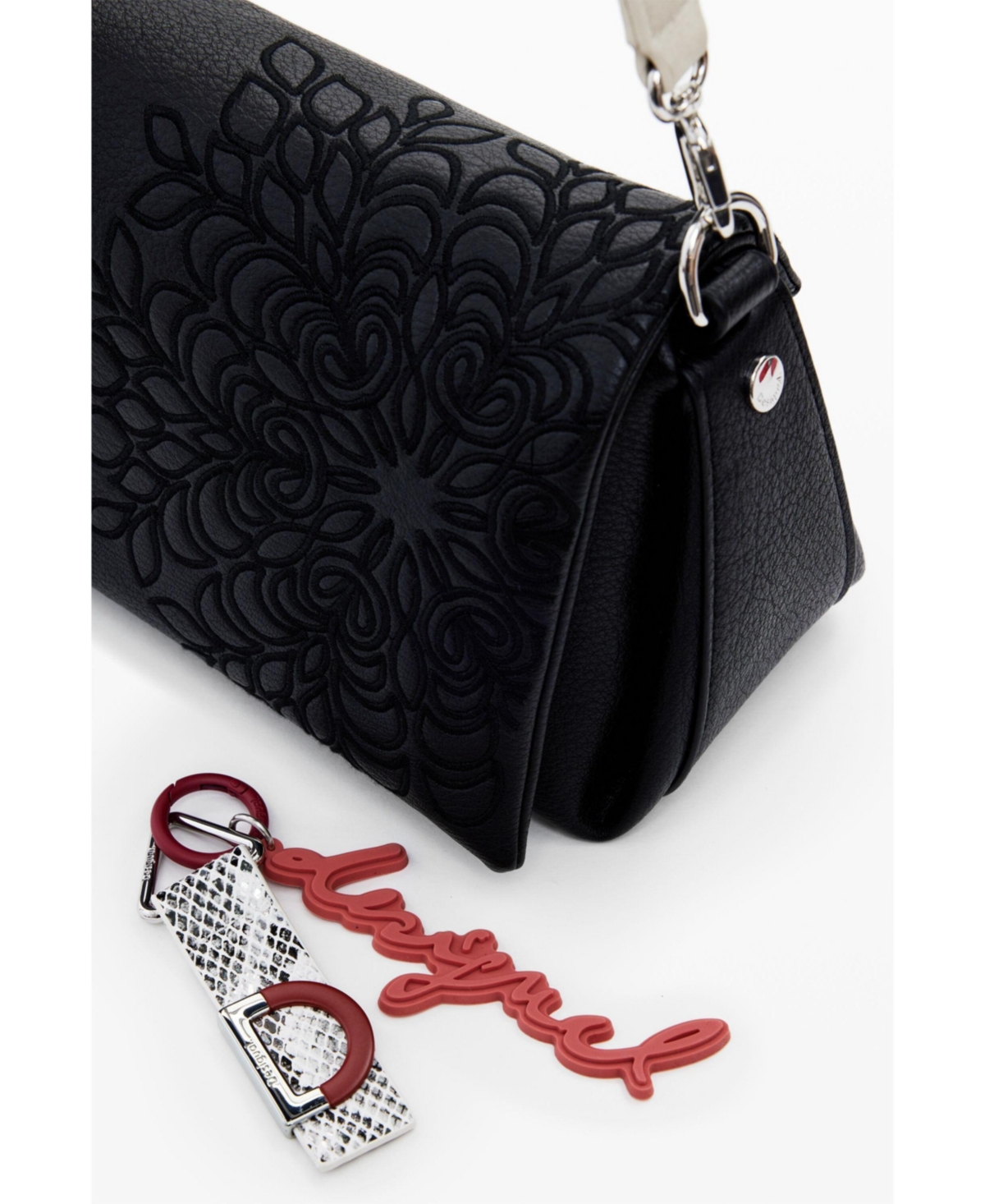 Desigual Women's Medium faux leather embroidered crossbody bag