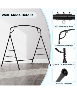 Outdoor Metal Swing Stand with 4 Support Bars and 2 Hanging Ways