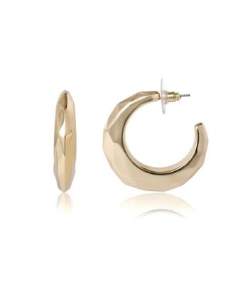 Textured Croissant Hoop Earrings