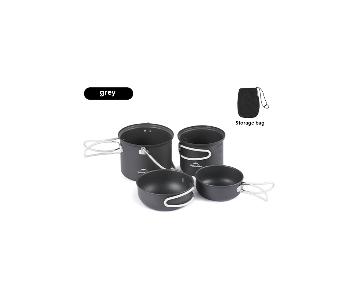 4 in 1 Premium Camping Cookware Set &#x2013; Lightweight Aluminum Pots with Multi-Use Lids,Upgraded Handle,Compact&Space-Saving,Only 1.32lb