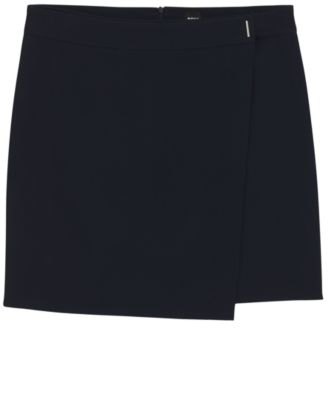 Women's Wrap Front Crepe Mini Skirt