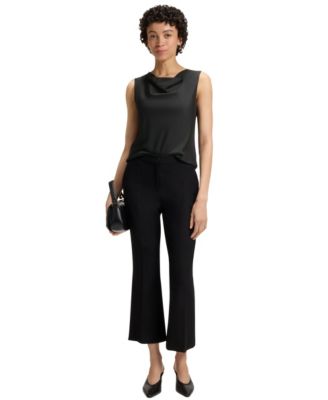 Women's Sleeveless Cowl-Neck Silk Blouse
