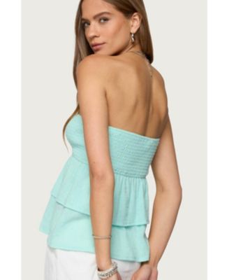 Women's Harleigh Ruffled Linen Look Tube Top