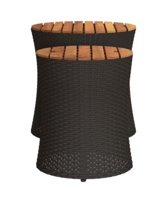 Garden Side Table Black and brown