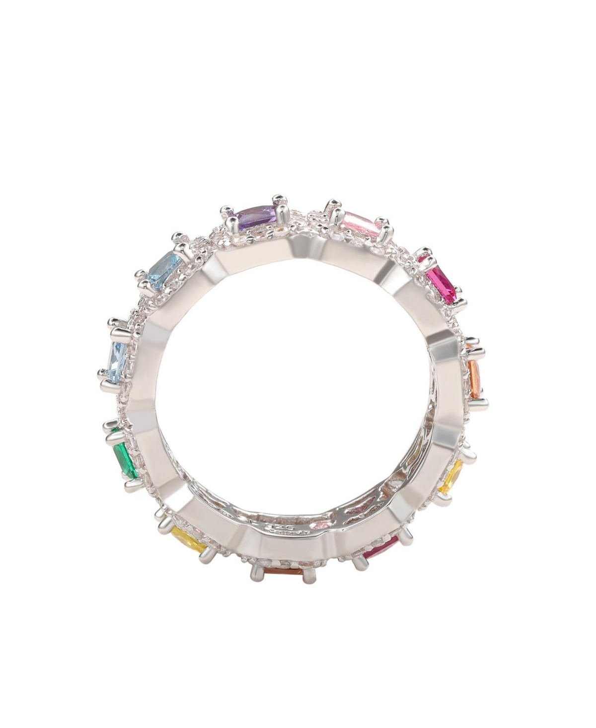 Suzy Levian New York Rose Sterling Silver Cubic Zirconia Swirled Bangle