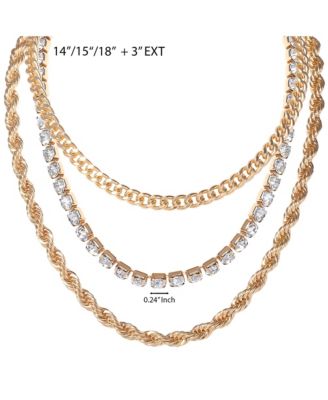 3-Piece Twisted Chain Link Necklace Set
