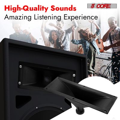 5Core Screw On Compression Driver Horn Tweeter Throat 15X5-4 Pcs ABS Build Heavy Duty