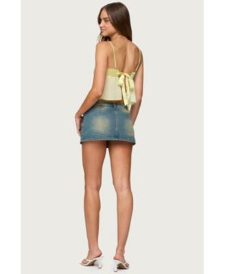 Womens Krisa Sheer Chiffon Babydoll Top