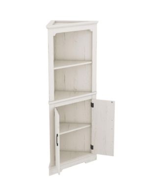 Tall Corner Cabinet with Doors, Multi-Room Storage for Living Room, Bathroom, Dining Room, Kitchen