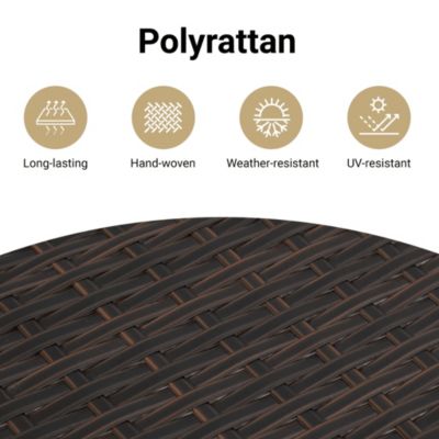 vidaXL Patio Sofa with Cushions 2-Seater Brown Poly Rattan