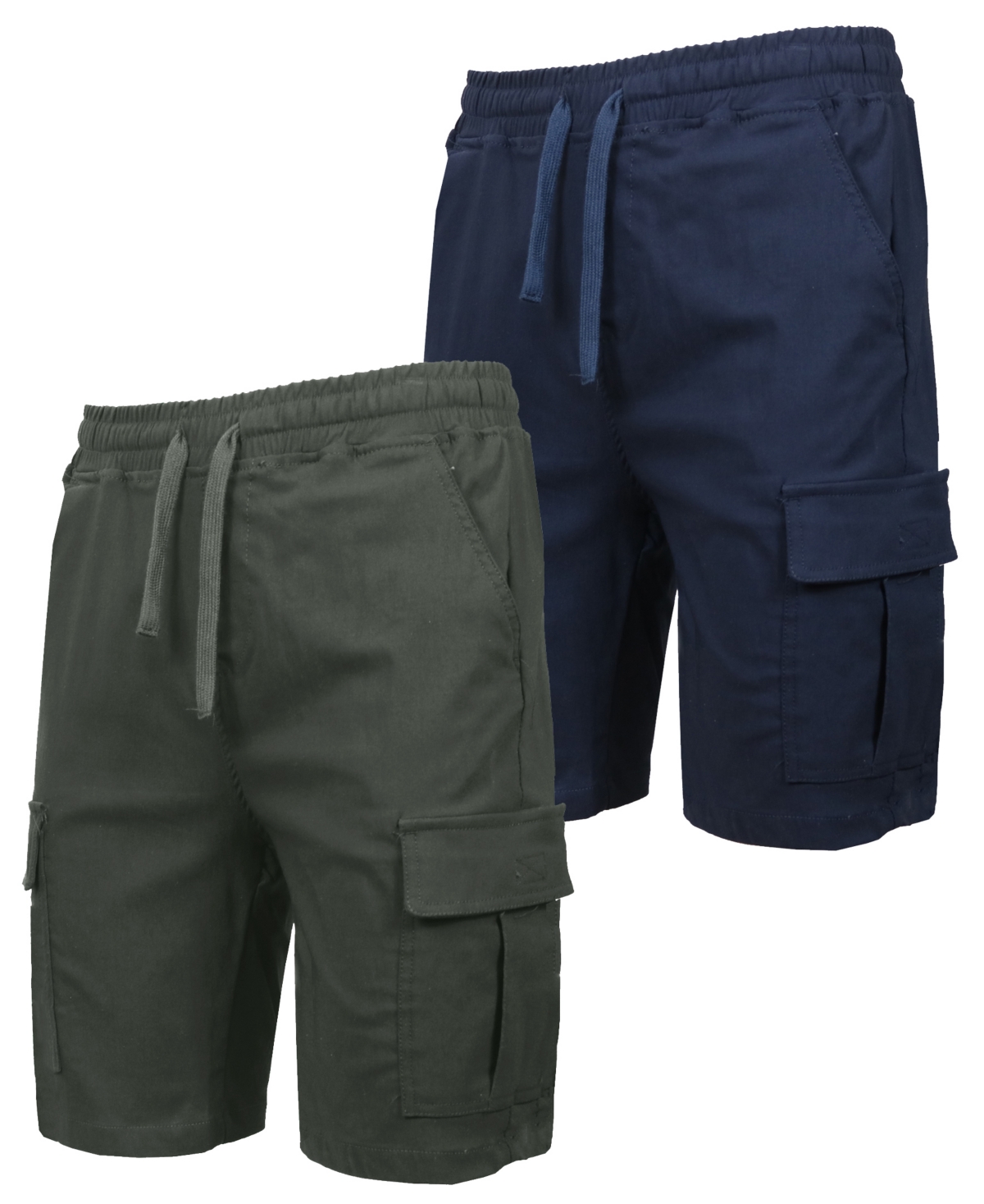 Men's 2-Pack Super Flex Stretch Cargo Jogger Shorts - Black, Gray