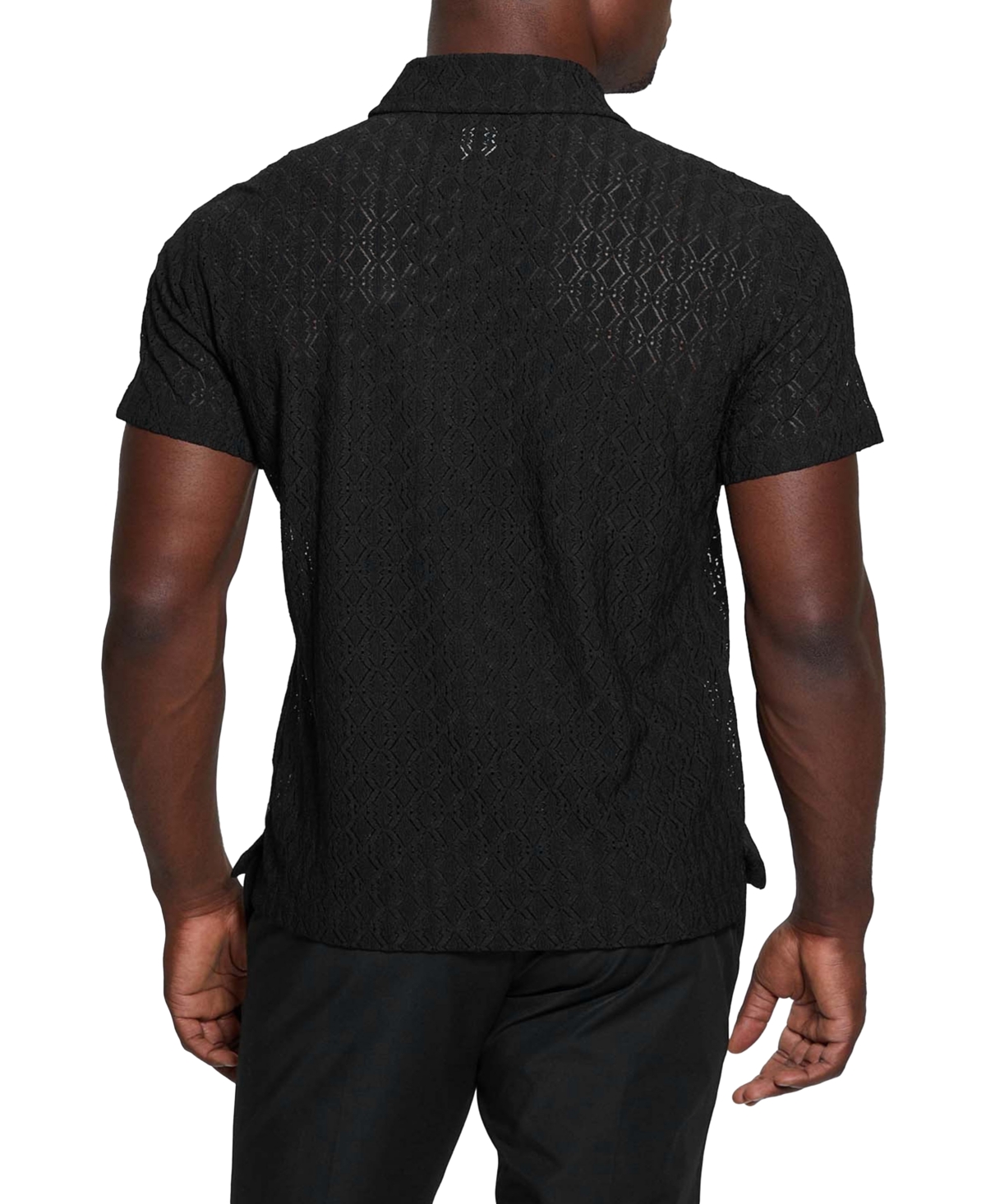 Guess Men's Reeves Woven Short Sleeve Button-up Shirt In Black