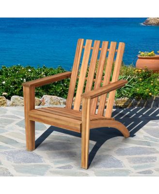 2PCS Patio Acacia Wood Adirondack Chair Lounge Armchair sturdy Outdoor Garden