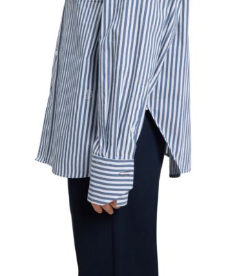 Women's Cotton-Blend Striped Blouse