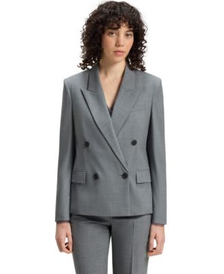 Hugo Boss - Women's Melange Virgin Wool Double-Breasted Blazer