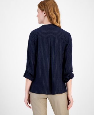 Women's Sparkle Clip Dot Popover Top