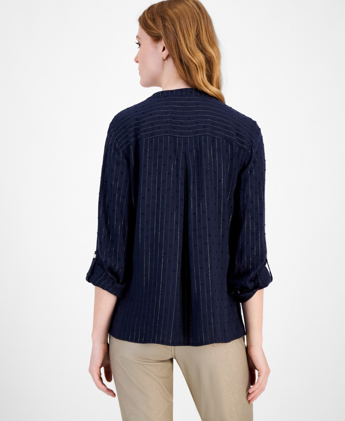 Tommy Hilfiger Women's Sparkle Clip Dot Popover Top