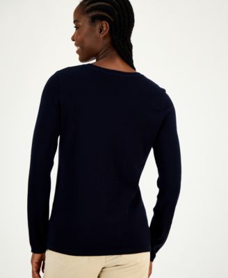 Women's Cotton Crest Crewneck Sweater