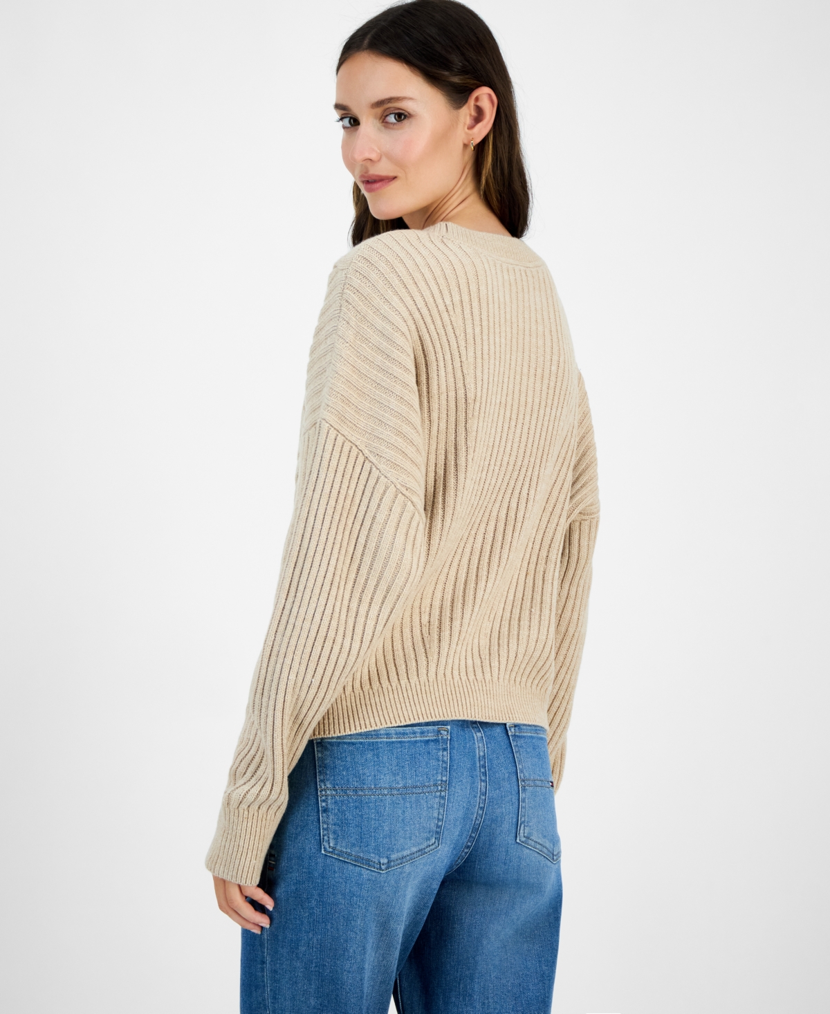 Tommy Hilfiger Women's Traveling Cable Sweater In Neutral