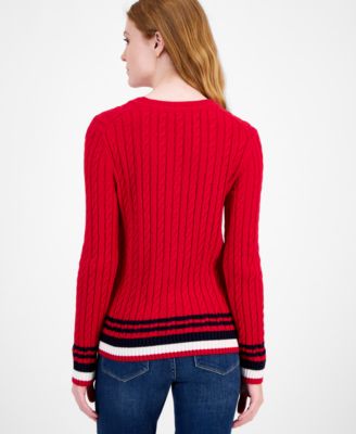 Women's Cotton Cable Knit Sweater