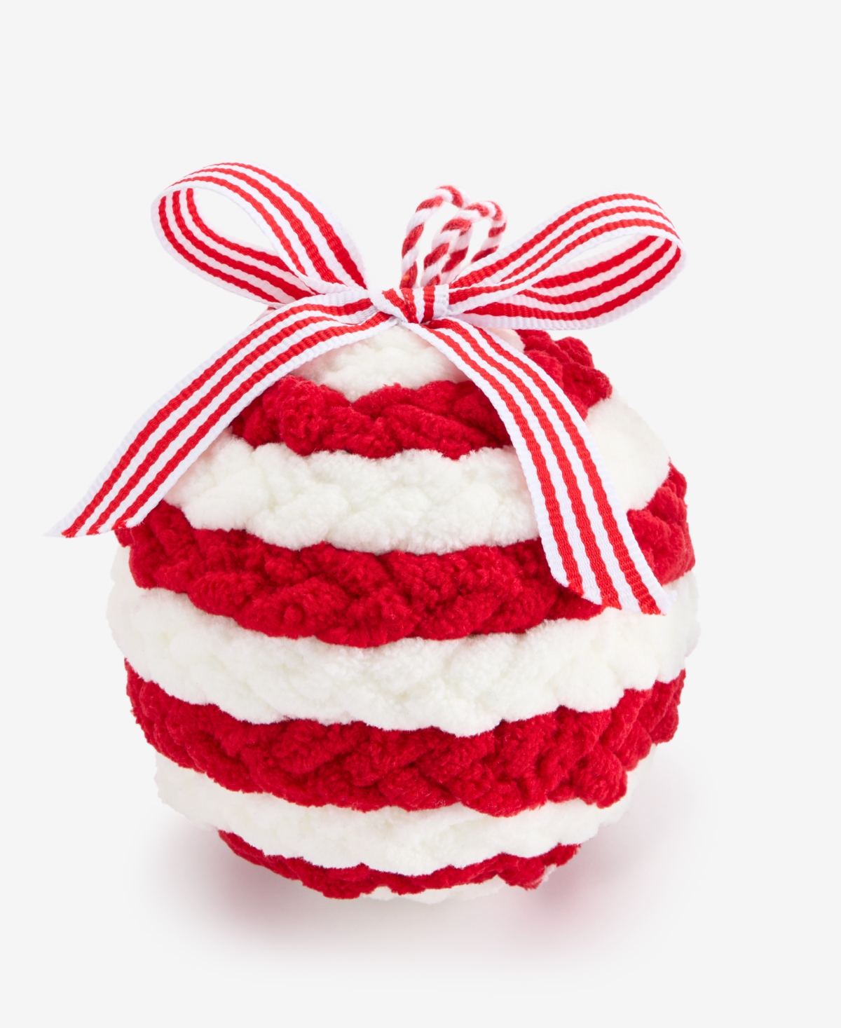 Holiday Lane Heritage Soft Red Stripe Ball Ornament, Macy's Exclusive In Multi