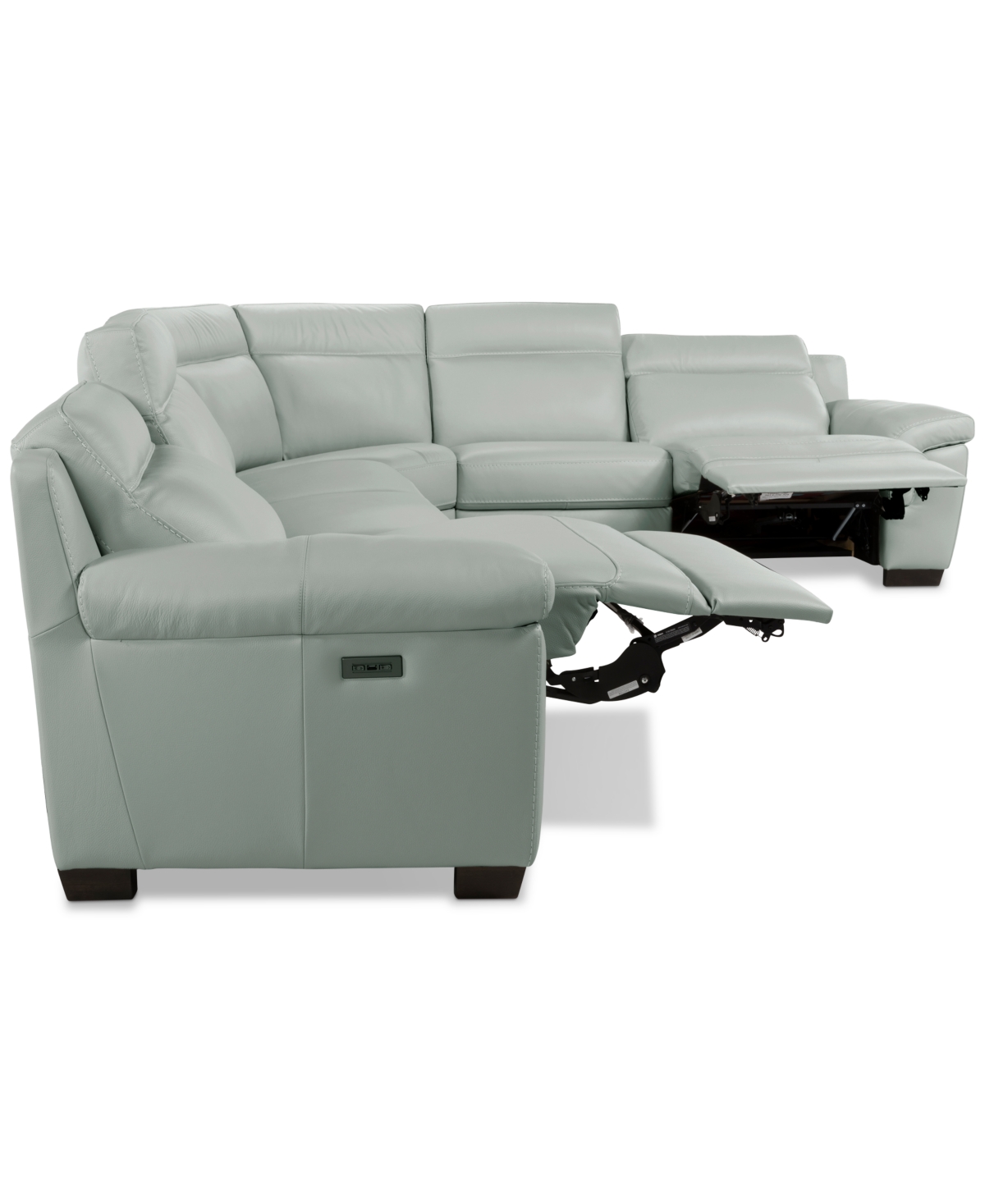 Macy's Julius Ii 6-pc. Leather L Sectional With 2 Power Recliners,  Exclusive In Gray