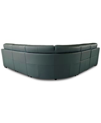 Julius II 5-Pc. Leather Chaise Sectional with 2 Power Recliners, Macy's Exclusive