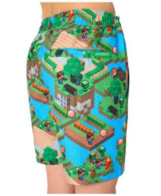 Big Boys 2-Piece Minecraft Summer Short Sleeve Shirt and Shorts Set