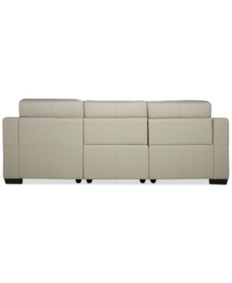 Julius II 3-Pc. Leather Chaise Sectional with 2 Power Recliners, Macy's Exclusive