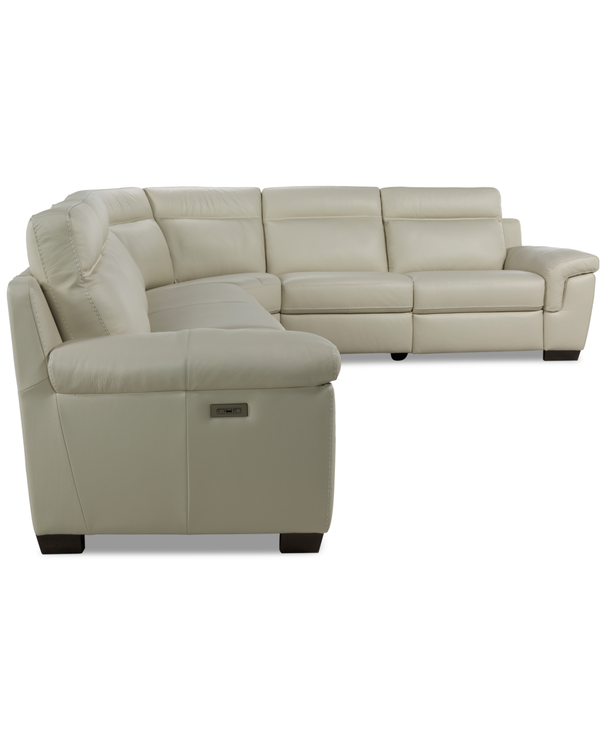 Macy's Julius Ii 6-pc. Leather L Sectional With 2 Power Recliners,  Exclusive In White