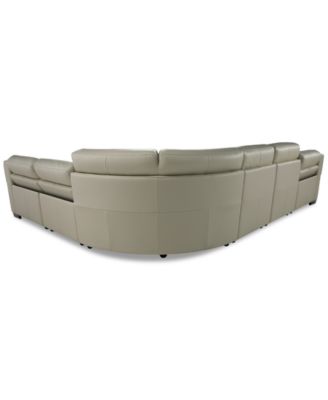 Julius II 6-Pc. Leather L Sectional with 3 Power Recliners, Macy's Exclusive