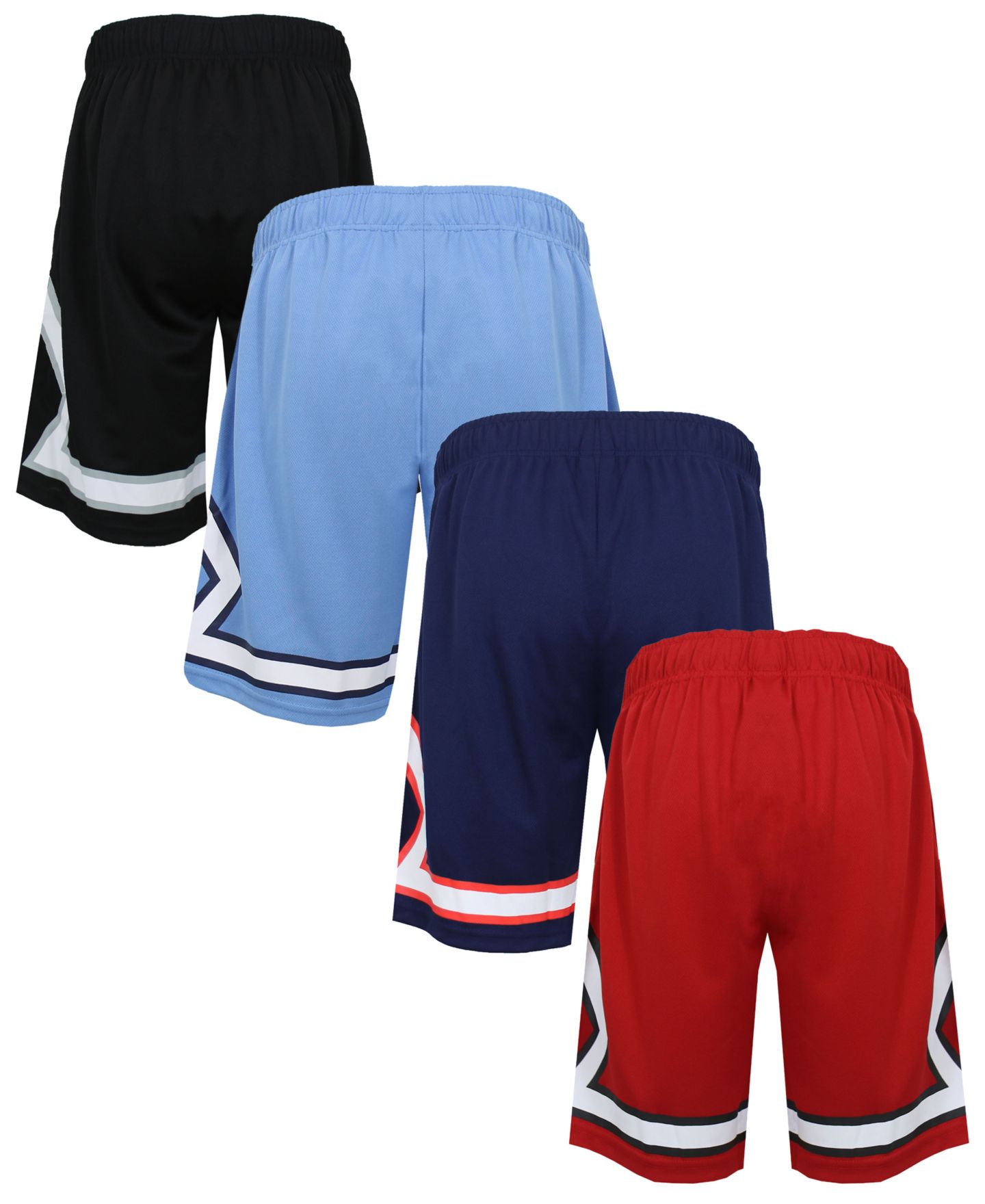 Мужские шорты Galaxy By Harvic 4-Pack Lightweight Breathable Moisture Wicking Mesh, цвет: Чёрный / Синий — фото 2