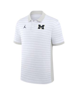 Men's White Michigan Wolverines 2025 Early Season Coaches Sideline Victory Stripe Performance Polo Shirt