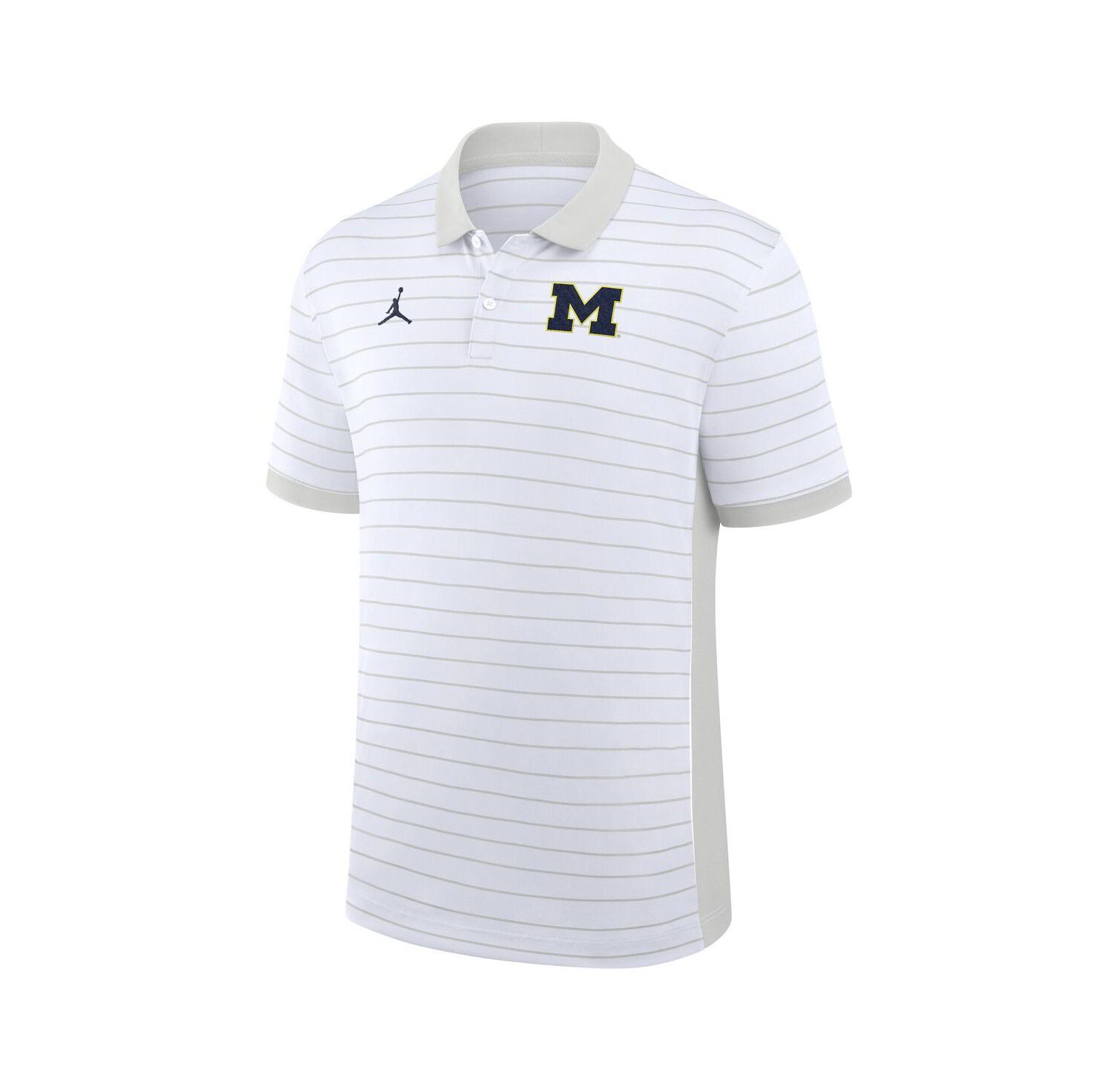 Men's White Michigan Wolverines 2025 Early Season Coaches Sideline Victory Stripe Performance Polo Shirt