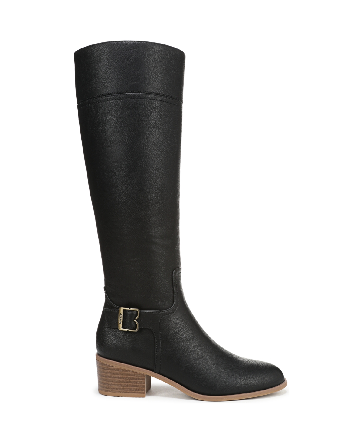 Dr. Scholl's Women's Adeline Wide Calf Block Heel Zip Tall Boots In Black