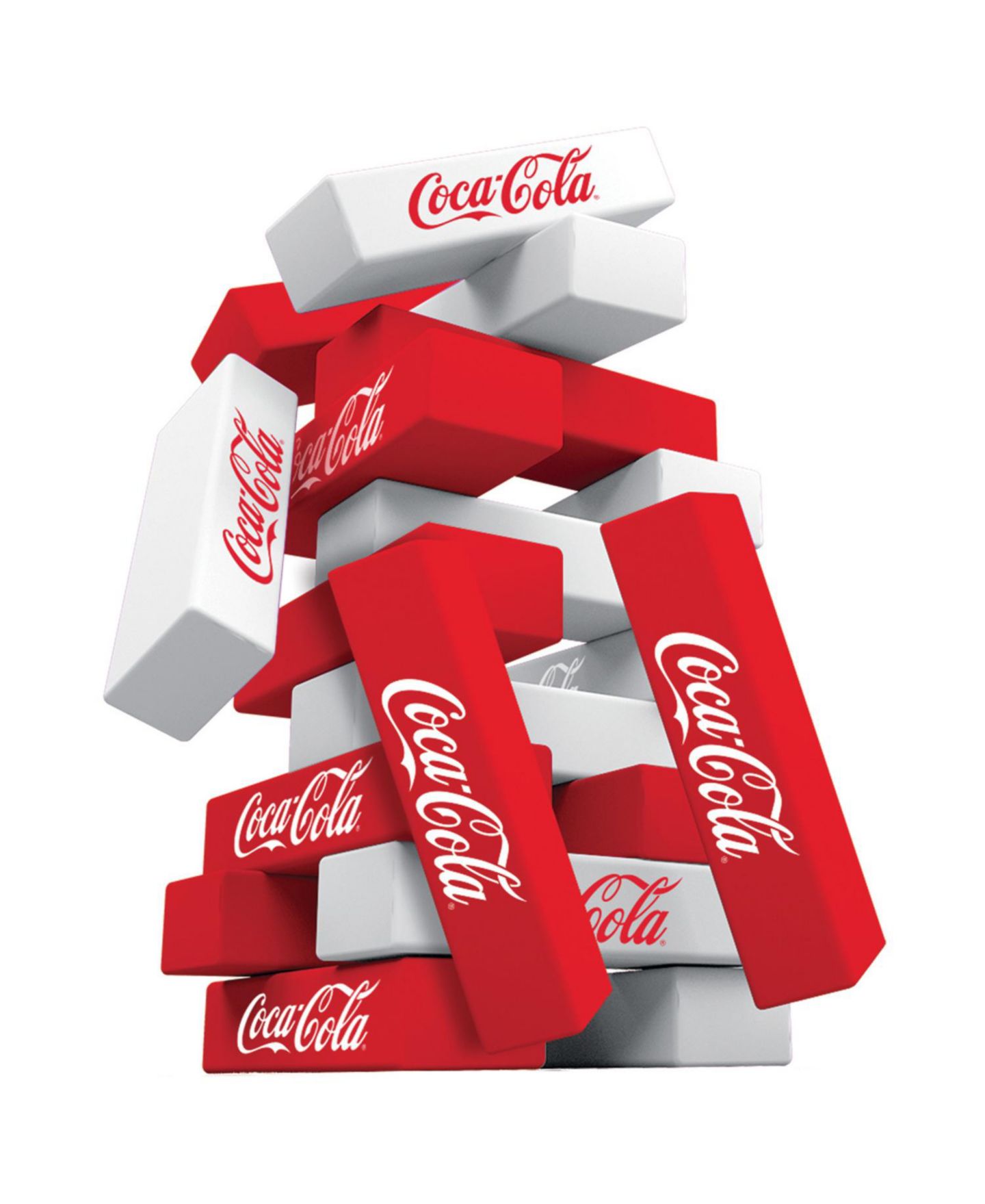 Детские настольные игры MasterPieces Puzzles Coca-Cola Travel Sized Tumble Tower, 18-Piece Board Game, от 10 лет, цвет: Разноцветный — фото 2