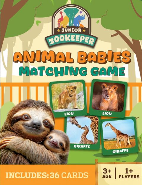 Детская карточная игра MasterPieces Puzzles Jr. Zookeeper Matching Game 36 Cards Card Game, от 3 лет