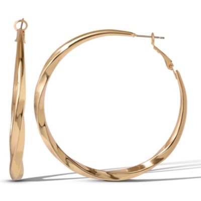 Twisted Gold Hoop Earrings