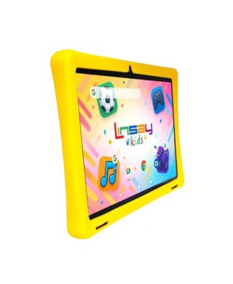 10.1"Octa Core 256GB Storage Android 15 Tablet with Yellow Kids Defender Case and LED Backpack Yellow